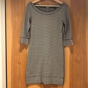 BANANA REPUBLIC Striped Boat Neck Dress
